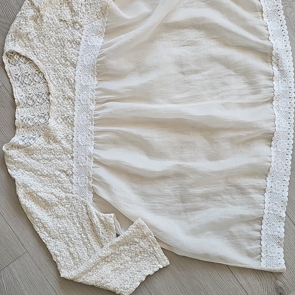 Vintage Fairycore Ethereal Whimsical Cottagecore Sheer Lace Flowy Blouse - Picture 5 of 13